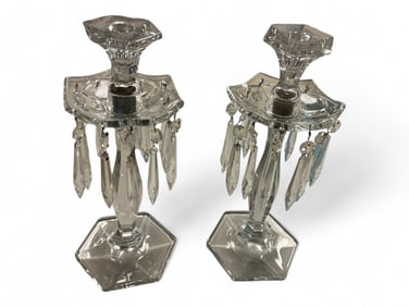 Heisey Pair of #5 Partisan 12" One Light Candelabra H