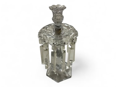 Heisey #300-1 Old Williamsburg One Light Candelabra with 4" C Prisms and #7 Bobeche