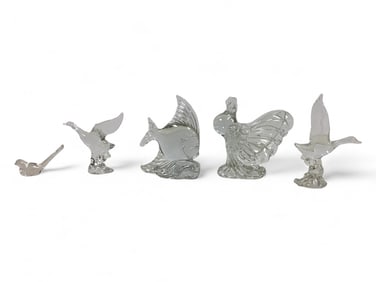 Heisey Lot of (5) Animals Height range 2.5" to 7"