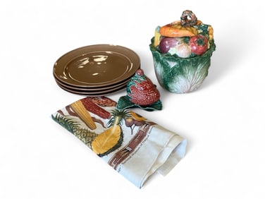 Fritz and Floyd Canister and Bordallo Pinheiro Jelly Dish