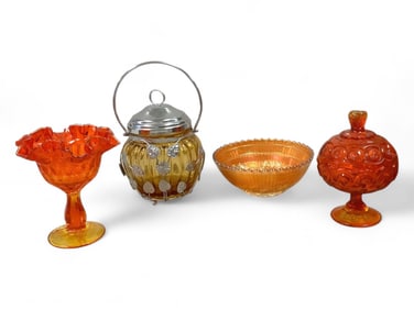 Vintage Glassware Including Fenton and Carnival (4)