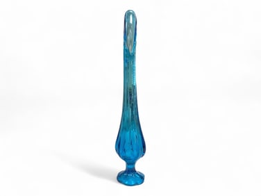 Vintage L E Smith Glass 6 Petal Swung Vase