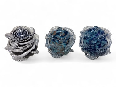 Glass Flower Paperweights