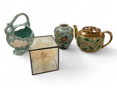 Variety of Items Weller, Asian and Dandelion Shadow Box