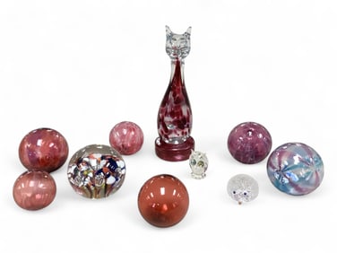 Swarovski Crystal Mini Owl and Crystal Figurines and Glass Orbs Items 1" to 6" tall