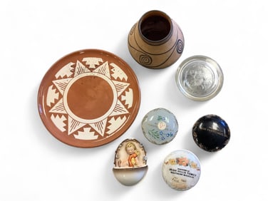 Misc. glassware and pottery.