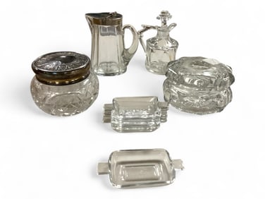 Lot of (8) Miscellaneous Glass Pieces to Include Heisey and Fostoria