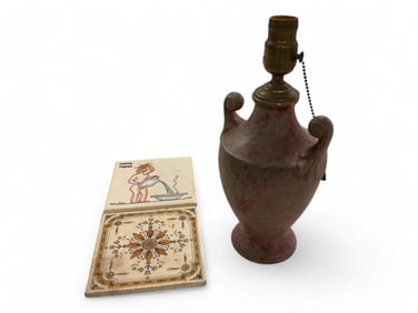 Mosar Tile and Probably Weller Lamp 9E Lamp is 13" tall