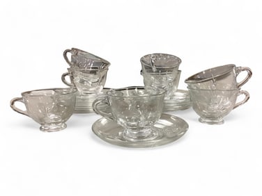 Heisey Lot of (8) Plantation Cups and Saucers
