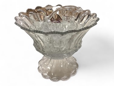 Heisey Early Peerless Punch Bowl H., Stand H., Ladle and (14) Cups