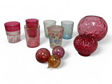 Collection of Glasses & Fenton Art Glass