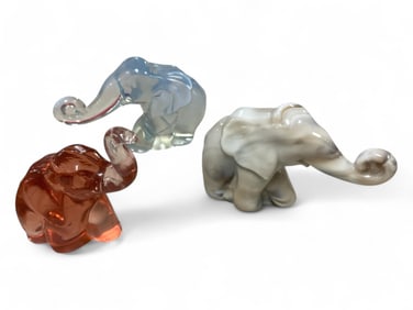 Imperial and HCA Glass Elephants 4" to 5" T