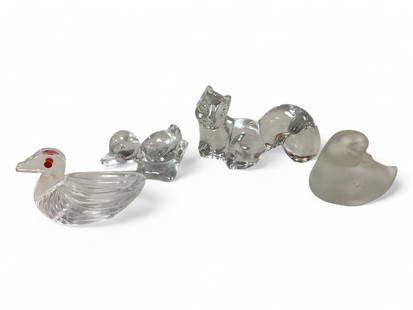 Glass Figurines by, Lucienne Bloch, Fostoria and Princess Hose: Glass Figurines by, Lucienne Bloch, Fostoria and Princess HoseBaby duckSquirrelDuckSwan salt dish