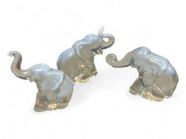 (3) Heisey HCA 87 and 88 Opalescent Elephants