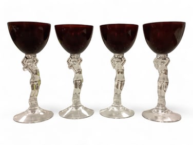 Cambridge Nude Clarets Wine Glasses in Amethyst