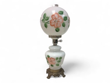 **Hand Painted Gone with the Wind Style Electric Lamp