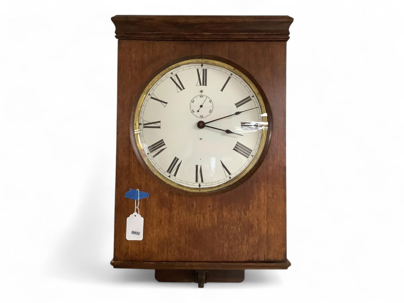 American Clock Co, Square Oak Regulator Clock ** 28 x 17 x 6 1/4 in. (71.1 x 43.2 x 15.9 cm.) (1 of 3)