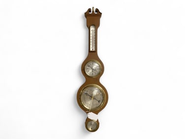 Vintage Barometer/Clock by Chelsea** 30 x 8 x 2 in. (76.2 x 20.3 x 5.1 cm.)