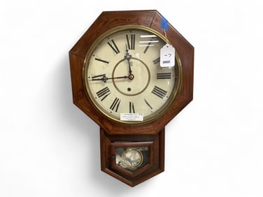 1891 Waterbury Short Drop Regulator w/ Rosewood Finish ** 23 x 15 1/2 x 5 in. (58.4 x 39.4 x 12.7
