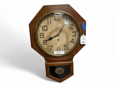 1930 Waterbury "Arion" Short Drop Regulator Clock ** 23 x 15 x 4 in. (58.4 x 38.1 x 10.2 cm.)