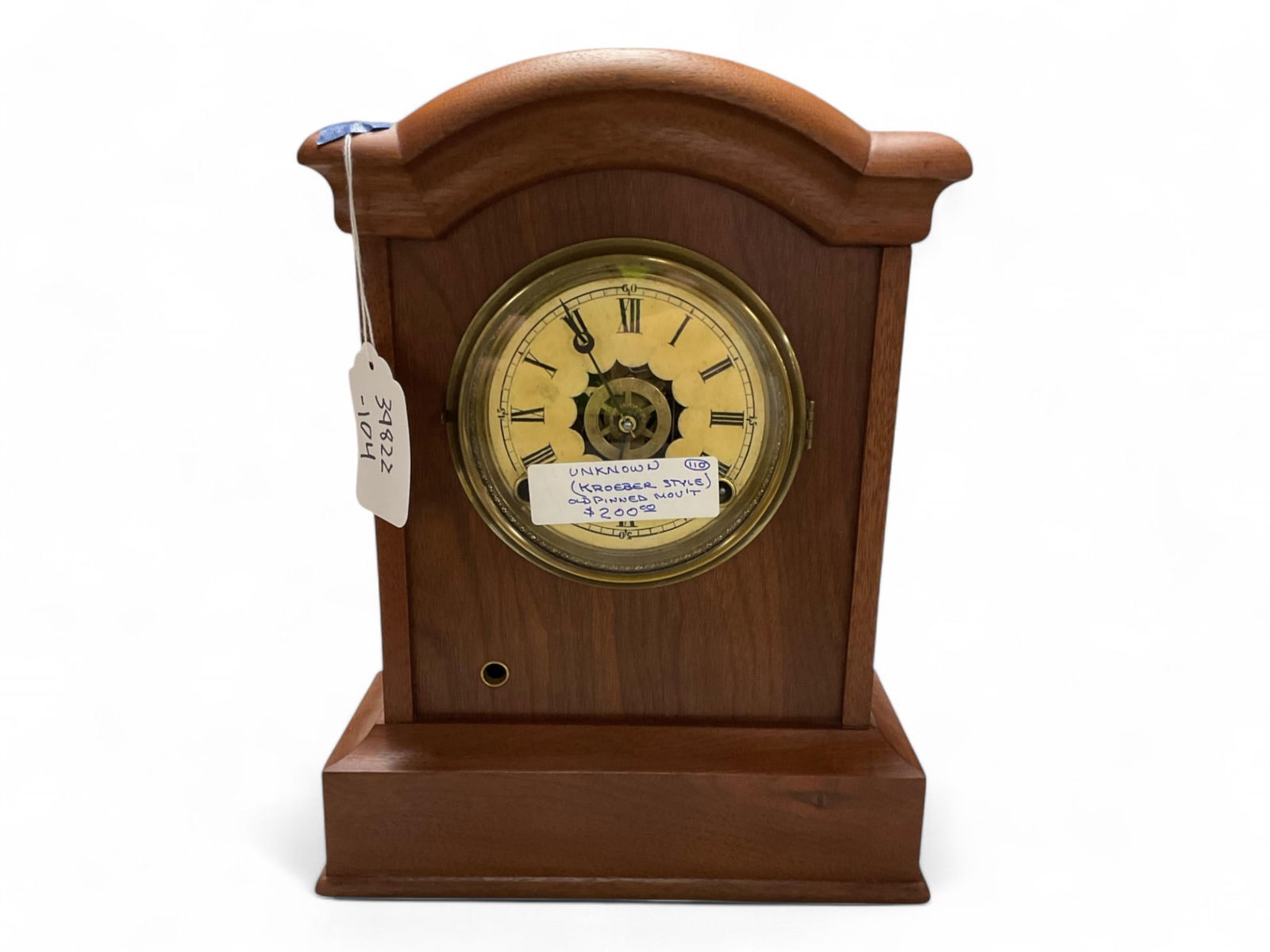 C. 1870-1880 Kroeber Style Mantle Clock ** 13 x 10 x 4 in. (33 x 25.4 x 10.2 cm.) (1 of 2)