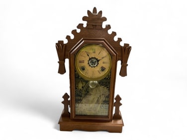 C. 1885 Ansonia Atlas Mantle Clock** 21 x 11 x 4 1/2 in. (53.3 x 27.9 x 11.4 cm.)