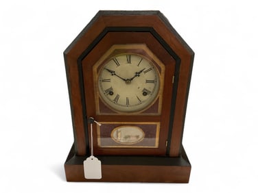 Pat'd 1870 Jerome & Co Mantle Clock w/ Sailing Scene ** 16 x 12 1/2 x 4 3/4 in. (40.6 x 31.8 x 12.1