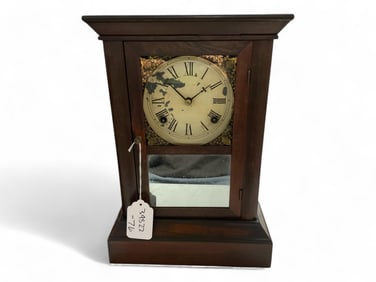 1860 Atkins Mantle Clock with Mirror** 15 1/2 x 11 x 4 1/2 in. (39.4 x 27.9 x 11.4 cm.)