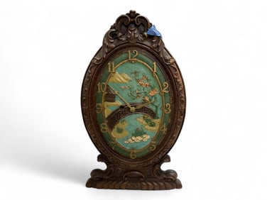 Antique Novelty Pressed Wood Shelf Clock** 16 x 9 in. (40.6 x 22.9 cm.)