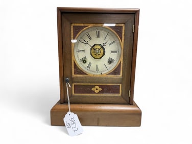 C. 1809 Jerome & Co Mantle Clock ** 13 x 10 1/2 x 4 1/2 in. (33 x 26.7 x 11.4 cm.)