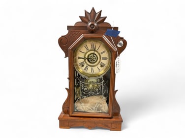 Antique Ingraham Mantle Clock** 19 1/2 x 11 x 4 in. (49.5 x 27.9 x 10.2 cm.)