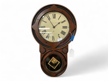 Pat'd 1875 Seth Thomas Mahogany Short Drop Regulator** 23 x 14 1/2 x 3 1/2 in. (58.4 x 36.8 x 8.9