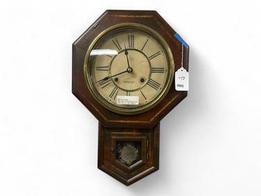 Late 19th Century New Haven Short Drop Regulator w/ Rosewood Finish** 21 1/2 x 14 x 3 1/2 in. (54.6