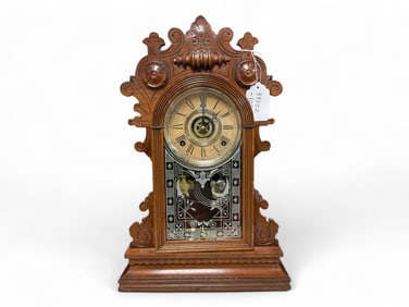 Gilbert Clock Co "Medea" Mantle Clock** 20 x 13 x 4 1/2 in. (50.8 x 33 x 11.4 cm.)