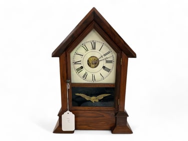 Seth Thomas Rose Wood Finish Cathedral Mantle Clock** 17" T x 10.5" W
