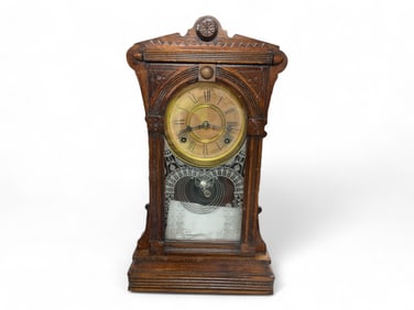 Victorian Gilbert Clock Co "Ersa" Mantle Clock** 19 1/2 x 11 x 4 1/2 in. (49.5 x 27.9 x 11.4 cm.)