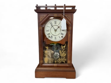 Seth Thomas Mahogany Mantle Clock** 19" H x 11" W