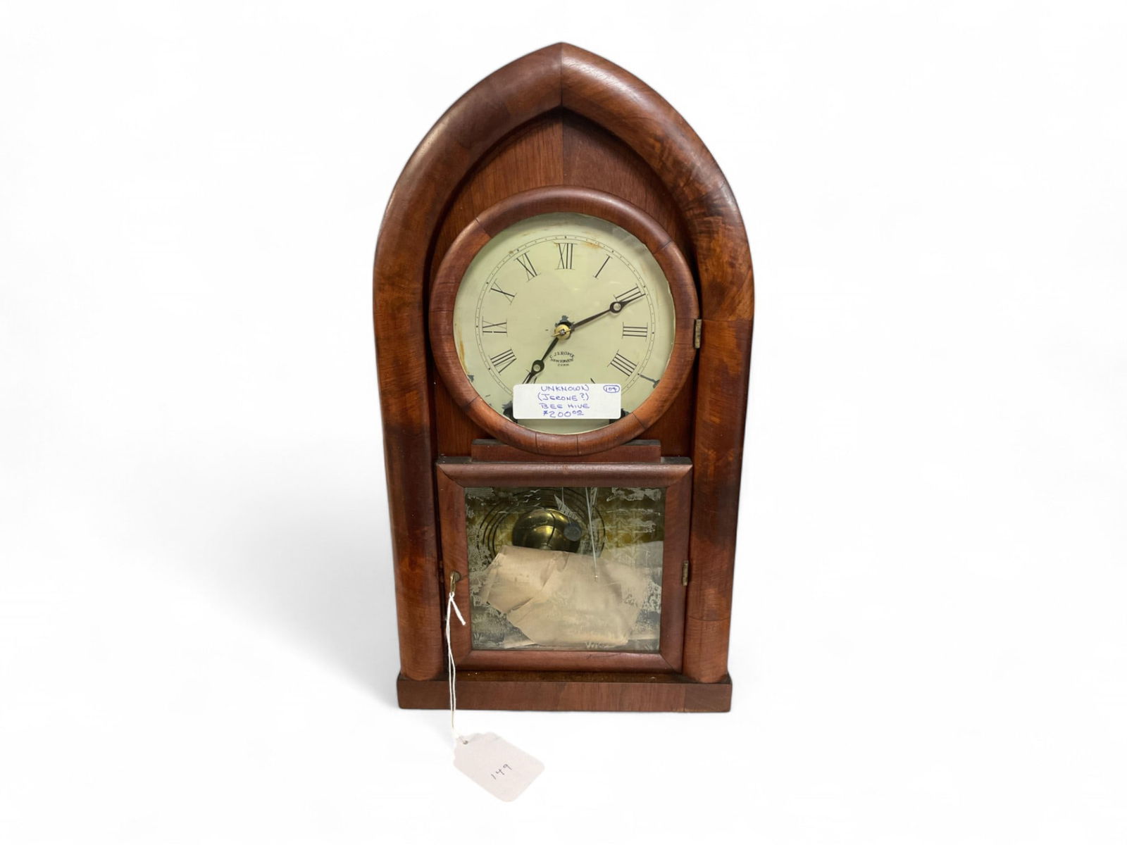 Jerome Mahogany Beehive Clock** 19" H x 10.5" W (1 of 2)