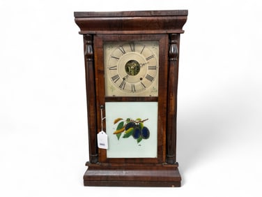 Seth Thomas Eight Day Mahogany Shelf Clock w/ Half Pilasters** 25" H x 15" W