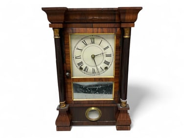 Seth Thomas Column & Cornice Mantle Clock** 16" H x 10.5" W