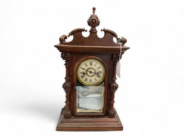 Welch Carey Eight Day Victorian Shelf Clock** 21" H x 12.5" W