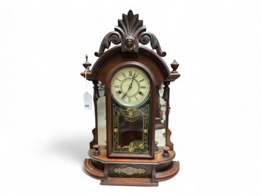 New Haven Occidental Mantle Clock w/Brass Adjustable Pendulum** 24" H x 15" W