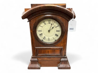 Seth Thomas Rosewood Finish Spring-wound Mantle Clock** 15" H x 11" W