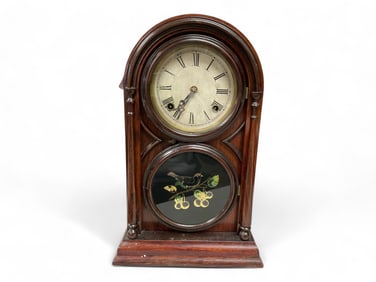 Atkins Figure-8 Rosewood Finish Mantle Clock** 17.5" H x 11" W