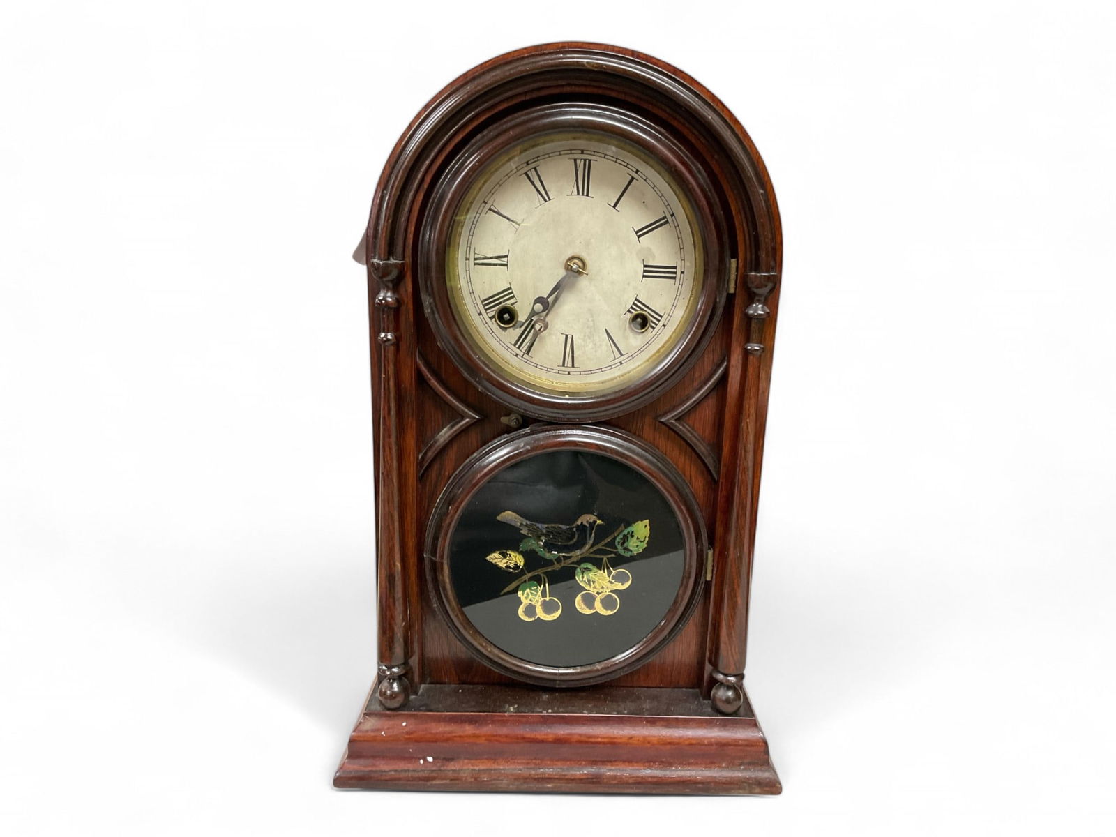 Atkins Figure-8 Rosewood Finish Mantle Clock** 17.5" H x 11" W (1 of 2)