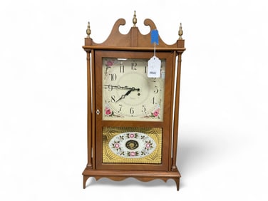 Chelsea Replica of Terry Pillar and Scroll Mahogany Clock** 24.5" H x 13.75" W