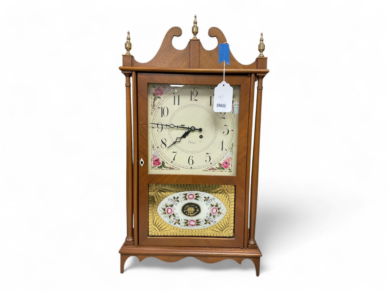 Chelsea Replica of Terry Pillar and Scroll Mahogany Clock** 24.5" H x 13.75" W (1 of 3)