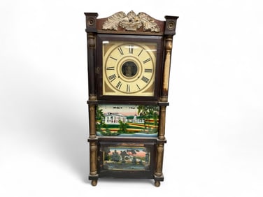 Birge Mallory & Co. Triple Decker Shelf Clock** 37" H x 17" W