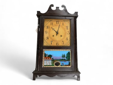 Gilbert Pillar and Scroll Style Clock** 29" Tall
