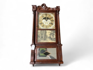 Birge, Mallory & Co. Eight Day Mahogany Triple Decker Shelf Clock** 38" Tall
